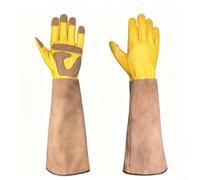 Gants de Soudure Bovin Manchettes Longues Gants de Soudure Bovin(L) | de vache épais, protection anti-épines, manches longues, pour idéal jardinage, soudure légère