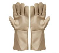 Gants de sudation en cuir de vachette avec manches en toile flexibles (cuir | Cuir de vachette pleine fleur, résistant à la chaleur jusqu'à haute température, flexible pour une prise en main précise