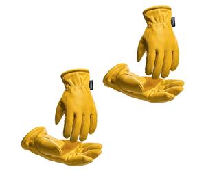 Gants de travail d'hiver en cuir de vachette, imperméables, chauds, lot de 2, taille XXL