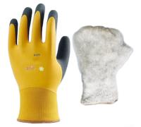 Gants de travail doublés thermiquement -30 °C anti-perforation (jaune) | Doublure intérieure en polaire, garde au chaud jusqu'à -30 °C, idéal pour les travaux d'hiver, matériau polyamide robuste