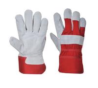 Gants de travail en cuir bovin Portwest DOCKER PREMIUM - Rouge 12