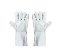 Gants de travail en cuir de vache, pour soudage, jardin, Barbecue, résistants aux coupures
