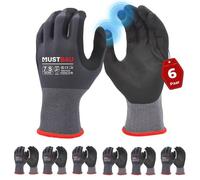 Gants de travail - MUSTBAU - N1705 - Écran tactile - Nitrile anti-abrasion - 6 paires ambidextres