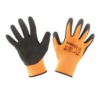 NEO TOOLS Gants de travail de sécurité robustes Gants de Constructeur, Gants de Jardinage, Gants de Mécanicien Légers - Gants de montage solides avec revêtement en latex - 8-11 (Orange, 10)