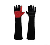 Gants en cuir de vachette 60 cm extrêmement épais et robustes (60 cm) | Cuir de vachette de 1,2 mm d'épaisseur, double renfort, coutures, protège contre les morsures et les rayures
