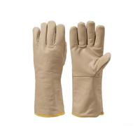 Gants en cuir de vachette à manches longues pour opérations de soudage offrant une isolation thermique, une protection contre les flammes et une mobilité ergonomique des mains