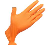 Gants jetables en nitrile, surface structurée, extra épais, XL-a, orange - 50 pièces-b