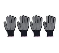 Gants Résistants à la Chaleur Mitaines Anti-brûlures résistantes aux Hautes températures avec Bosses en Silicone pour Barbecue Four Griller Coton PVC 4 pièces 26x14 cm (Bord en poudre de silicone