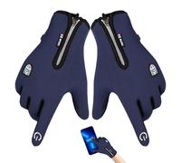 Gants thermiques d'hiver - Fermeture éclair - Gants d'hiver pour écran tactile - Gants chauds pour temps froid, congélateur, gants de travail, doublure en flanelle douce, gel de silicone antidérapant