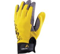 Delta Plus Gants travaux légers T09 paume cuir dos élasthanne rouge Taille 9