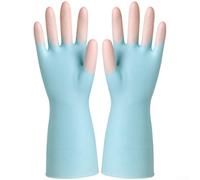 Gants Vaisselle Latex Longs 31cm Imperméables(Blue) | Longueur 31cm, protection avant-bras, latex , idéal éponges vaisselle, brosse cuisine
