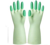 Gants Vaisselle Latex Longs 31cm Imperméables(Green) | Longueur 31cm, protection avant-bras, latex , idéal éponges vaisselle, brosse cuisine