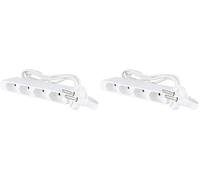 GAO EU4 Barre multiprise Ultra Plate avec 4 Prises européennes et câble de 1,5 m (Lot de 2)
