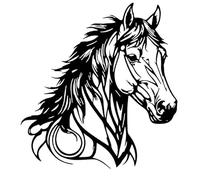 GAOCUNBING Décorations murales en Fer pour Chevaux, Sculptures murales à Motif de tête de Cheval, décoration Murale en métal Noir, décoration Murale extérieure à Suspendre 40cmX37.7cm