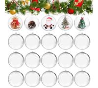 gaoduanluoluo Lot de 20 Boule de Noël Transparente, Boule Plastique Transparente à Remplir, Boules de Noel Décoration Suspension pour Noël Sapin, Décoration de Fête (8cm x 20pcs)