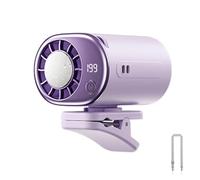 GAOHOU Turbo Mini ventilateur électrique réglable à 199 vitesses - Rechargeable par USB - Avec écran LED - Mains libres - Pour parapluie, bureau, voiture, plage