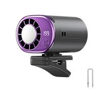 GAOHOU Turbo Mini ventilateur électrique réglable à 199 vitesses - Rechargeable par USB - Avec écran LED - Mains libres - Pour parapluie, bureau, voiture, plage