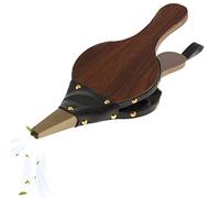 gaomin cheminée - Outils cheminée à Soufflet en Bois - Souffleur d'air en Bois pour Barbecue, cheminée Barbecue Camping en Plein air avec buse en Fonte à Sangle Suspendue
