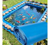 Gaommini Bâche pour Bassin Flexible Bleu, Membrane imperméable pour étang à Poissons, sous-Couche de revêtement d'étang à carpes koï Robuste pour Jardin Aquatique Fontaine Cascade(6x8m)