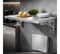 Gaommini Étagère de Concession Pliante en Acier Inoxydable | Table de bar à petit-déjeuner rabattable, table de cuisine, table de repassage(L110xW30cm/L43xW12in)