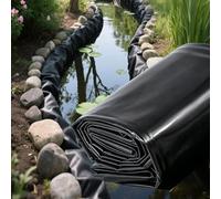 Gaommini Revêtement d'étang en PEHD Noir - 5x6m 6x7m 7x8m 8x10m 10x12m, Grand revêtement d'étang à Poissons, sous-Couche Robuste, Membrane imperméable pour piscines de Jardin, ruisseaux(6x9m)