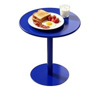 Gaommini Tables Basses industrielles Nordiques, Table de Salle à Manger avec Base Ronde Robuste, Table de Bar de Bistro, Table d'appoint en Fer en métal pour Petits espaces de Salon(Bleu,60x60x72cm)