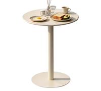 Gaommini Tables Basses industrielles Nordiques, Table de Salle à Manger avec Base Ronde Robuste, Table de Bar de Bistro, Table d'appoint en Fer en métal pour Petits espaces de Salon(Blanc,40x40x62cm)