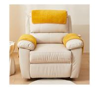 GAONUDAN Housse d'accoudoir de canapé Ron, Housse de Fauteuil en Polaire Sherpa avec Poches de Rangement, Protection de Meubles antidérapante, Housse d'appui-tête pour canapé inclinable (Jaune, 1 pla