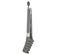 gaoqiao Pinces à Spaghettis - Pinces à Bout en Silicone Gris pour Servir Pâtes - 2 Pièces Alimentaires - Tongs de Cuisson pour Spaghetti avec Poignée Antidérapante
