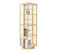 GAOUSD Bibliothèque Rotative à 4 Niveaux Étagère Tournante Rotative à 360° étagère de Sol étagère Colonne Meuble de Rangement pour Enfants et Adultes,pour Salon, Salle à Manger, Cuisine