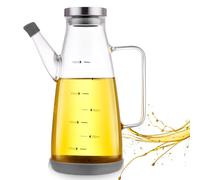 GAOUTO Bouteille d'huile d'olive en verre de 750 ml, poignée antidérapante, base en silicone antidérapante, distributeur d'huile anti-goutte et anti-fuite pour sauce soja, huile d'olive et vinaigre