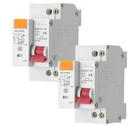 GAOUTO Lot de 2 disjoncteurs Fi 16 A, AC 230 V 30 mA C16 1P+N Disjoncteur FI/LS Disjoncteur automatique, rail chapeau, protection contre les surcharges, disjoncteur différentiel