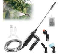 GAOUTO Pulvérisateur électrique pour plantes - Avec 3 buses réglables et tuyau de 3 m - Rechargeable et portable - Pour jardin, cour, pelouse et mauvaises herbes