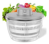 GAOXIAO Essoreuse à Salade électrique, 4L Essoreuse Salade sans Fil Automatique, Grande Capacité Essoreuse Salade Pliable, Sèche Légumes à Laitue de Cuisine, pour Fruits Nettoyante Grey 22 x 16 cm