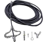GAOXIAO Furet Électrique Deboucheur Canalisation Professionnel, Chaîne de Détartrage D'égout Flex-Shaft, pour Canalisations en PVC Toilettes Bacs Graisse Chaudières 15 m