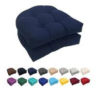 GAOXIAO Lot de 2 Galette de Chaise Ronde Extérieur Imperméable, Coussins de Chaise de Jardin Épais de 10cm, Coussins de Siège de U Semi-Circulaire pour Patio Meuble Dark Blue 2pc 48 x 48cm