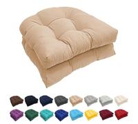 GAOXIAO Lot de 2 Galette de Chaise Ronde Extérieur Imperméable, Coussins de Chaise de Jardin Épais de 10cm, Coussins de Siège de U Semi-Circulaire pour Patio Meuble Khaki 2pc 48 x 48cm