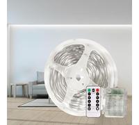 Gaoxun Ruban LED à piles 3m, 90 LEDs Bande LED Alimenté par Batterie Autocollante avec Télécommande, Dimmable, 8 Mode, Minuterie, Étanche Découpable Lumineuse pour Fête, Armoire, Escalier, Blanc Froid