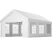Garage à tentes pour voitures 4x6m - Avec portes roulantes séparées à l'avant et à l'arrière, construction renforcée et résistante aux intempéries - Toit et parois latérales amovibles