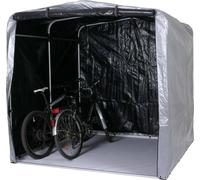 Garage à vélos HWC-N61, garage en film plastique Garage de rangement Tente de garage, alu protection UV imperméable, 201x201x201cm ~ argent