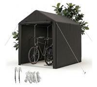 Garage à vélos mobile Relaxdays, pour 2 vélos, H x l x P : 160 x 120 x 180 cm, fenêtre, porte à fermeture éclair, box à vélos, noir