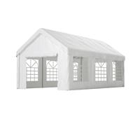 Garage de tente - 3 x 6 m - Double porte enroulable - Étanche - 600 x 300 | Carport Tente de garage avec toit amovible, parois latérales pour camion, SUV, bateau