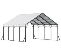 Garage de tente SucceBuy 5,8 x 6 x 3,77 m, abri pour voiture avec cadre et toit robustes, toiture avec parois latérales amovibles, abri polyvalent pour voitures, bateaux, camions et tracteurs