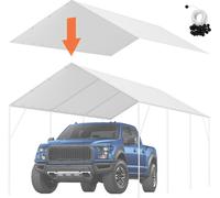 Garage de tente VEVOR 6 x 3 m, toile de tente de garage, étanche et protégée contre les UV, installation facile avec 40 balles en caoutchouc (couverture supérieure uniquement, cadre non fourni), blanc