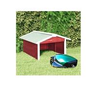 vidaXL Garage pour tondeuse à gazon robot 72x87x50 cm Rouge/Blanc Bois de sapin
