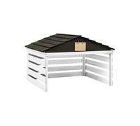 Garage de tondeuse à gazon Noir et blanc 78x74x54 cm Sapin