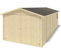 Garage en bois - 18.19m2 - 3.05x5.91m - Ep. 18mm - couleur: naturel - GAR29 - ALTANKA