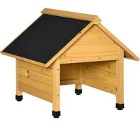 Garage en bois pour robot tondeuse à gazon abri voiture 75x76x70 cm jaune, protection contre le soleil et la pluie pour robots tondeuses