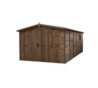 Garage en bois traité, ep 19mm, surface utile 17.02 m² INT033