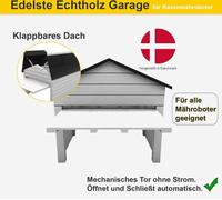 Garage en bois véritable avec porte automatique (ouverture et fermeture automatiques)